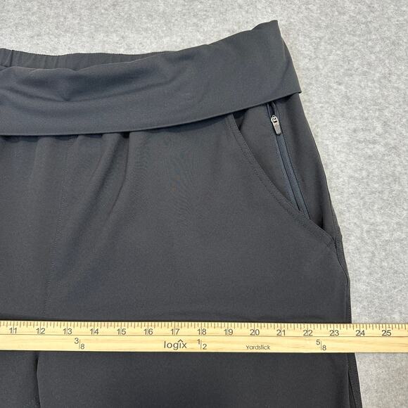 Fabletics Labaree Jogger Pants WMNS 2XL Black High Rise Fold Over Waist Cropped - Picture 11 of 13